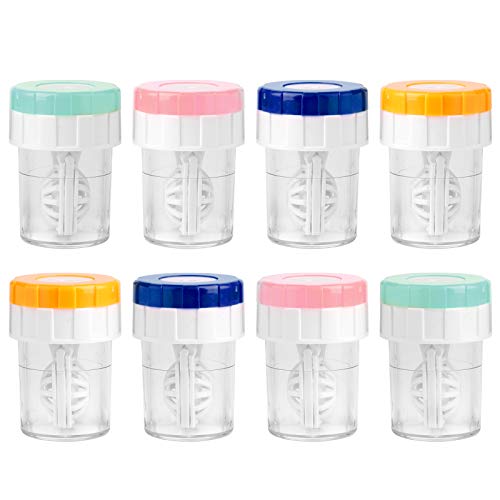 Lamoutor 8Pcs Manually Contact Lens Washer Cleaner Plastic Lens Cleaner Case Random Color - Image 1