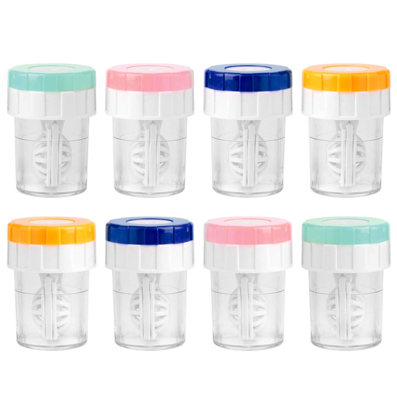 Lamoutor 8Pcs Manually Contact Lens Washer Cleaner Plastic Lens Cleaner Case Random Color - Image 5