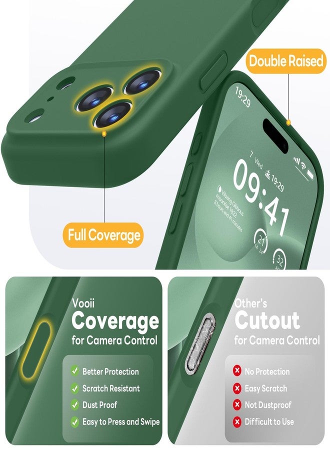 Vooii Magnetic Compatible with iPhone 17 Pro Case (Compatible with Magsafe) (Upgraded Camera Protection) Liquid Silicone Shockproof Full Body Protective Phone Cover for Women Men, Green, 6.3” - Image 5