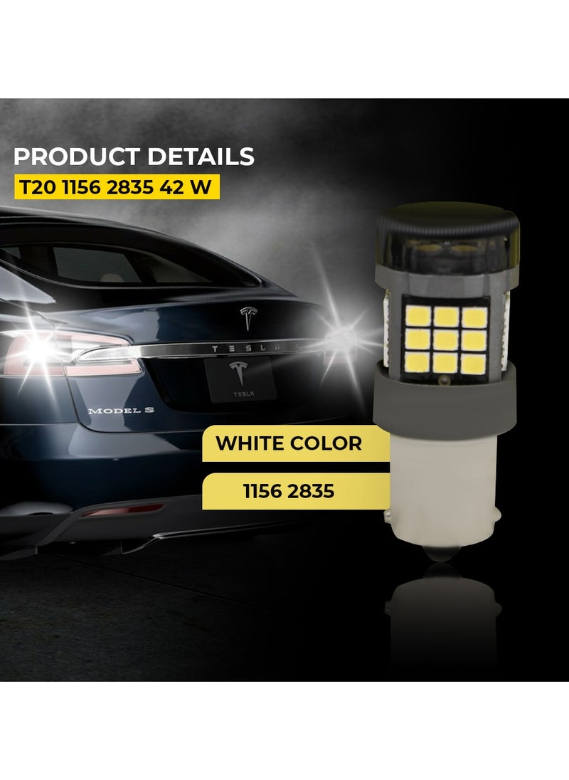 Toby's Toby's Super Bright Power T20 1156 42SMD LED Bulbs with 2835 Chip replacement for Back Up Reverse Brake Lights (White)  - Image 4