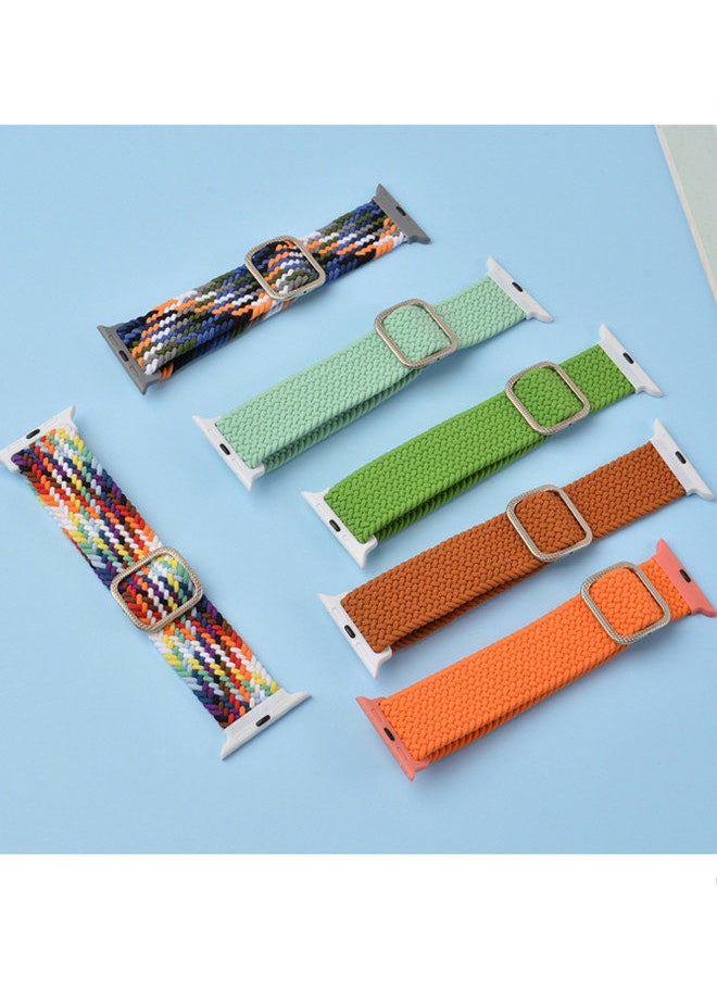 ISank - Nylon Solo Loop Strap Compatible with Apple Watch 45/44/42mm SE /Series 7/6/5/4/3/2/1 Colorful - Image 1