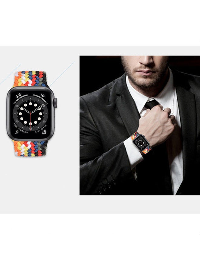 ISank - Nylon Solo Loop Strap Compatible with Apple Watch 45/44/42mm SE /Series 7/6/5/4/3/2/1 Colorful - Image 1