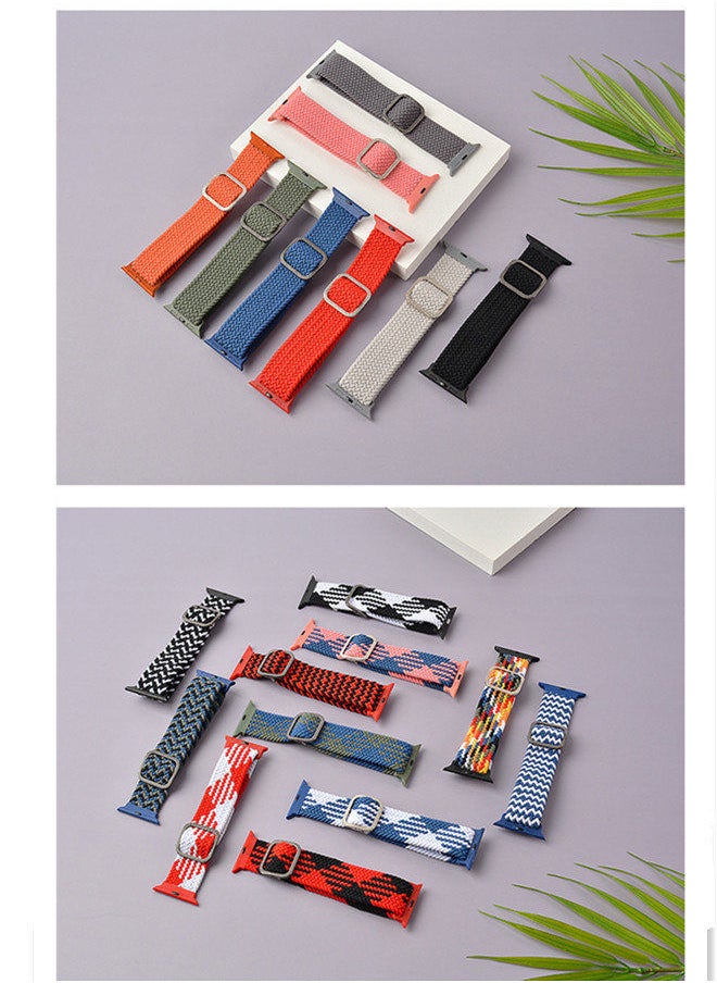 ISank - Nylon Solo Loop Strap Compatible with Apple Watch 45/44/42mm SE /Series 7/6/5/4/3/2/1 Colorful - Image 1