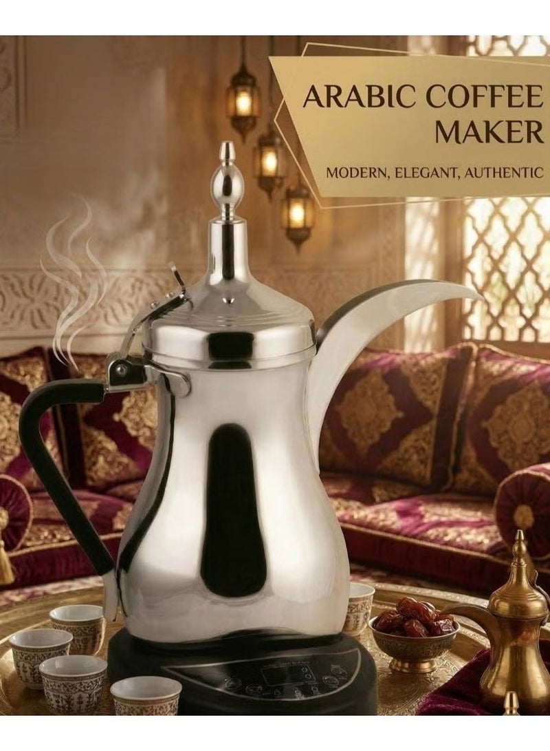 PRIMO PLUS 1-liter electric Saudi coffee pot – made of stainless steel, precise temperature control, indicator light, 1-liter electric Arabic coffee maker, silver - PR620 - Image 2