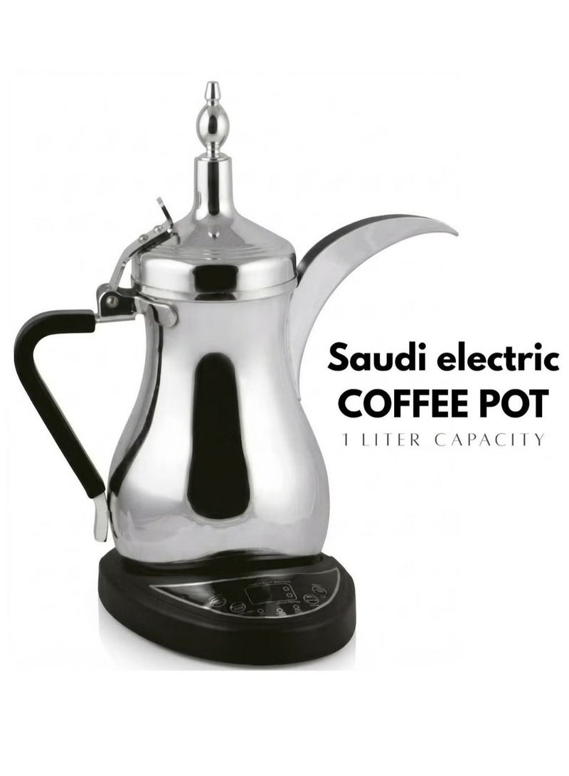 PRIMO PLUS 1-liter electric Saudi coffee pot – made of stainless steel, precise temperature control, indicator light, 1-liter electric Arabic coffee maker, silver - PR620 - Image 5