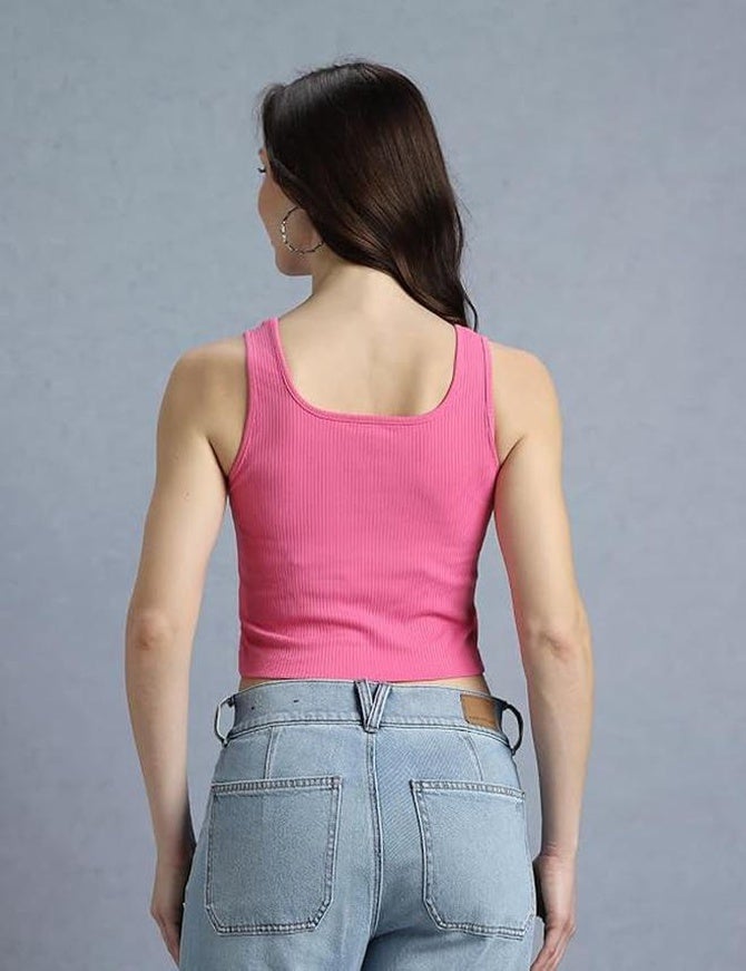 fyltr Women's Solid Sleeveless Ribbed Top - Scoop Neck | Tops for Women | Comfortable Fit - Image 5