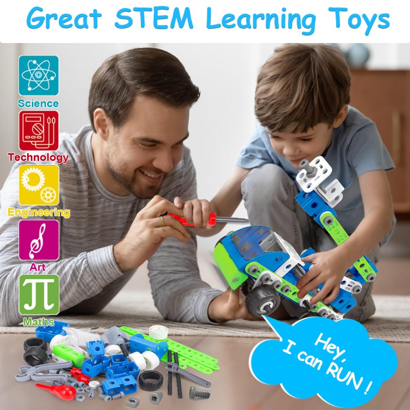 Tsomtto 18 in 1 STEM Toys for 4 5 6 7 8+ Year Old Boy Girl Birthday Gifts Educational Building Toys for Kids Ages 4-8 5-7 6-8 Build and Play Stem Activities Construction Toy for Boys 4-6 8-10 (Pull Back Cars) - Image 4