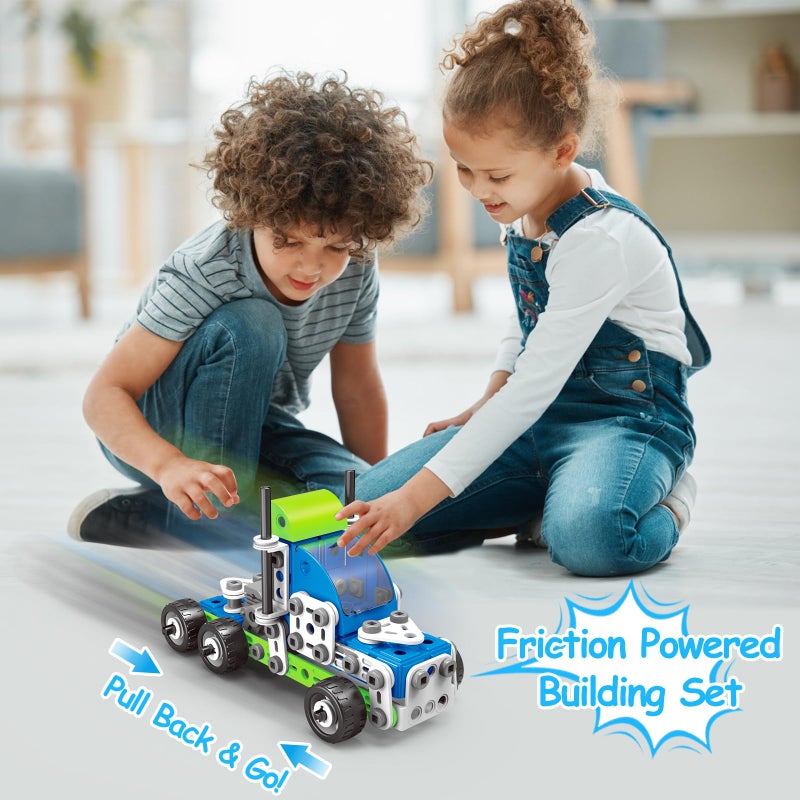 Tsomtto 18 in 1 STEM Toys for 4 5 6 7 8+ Year Old Boy Girl Birthday Gifts Educational Building Toys for Kids Ages 4-8 5-7 6-8 Build and Play Stem Activities Construction Toy for Boys 4-6 8-10 (Pull Back Cars) - Image 5