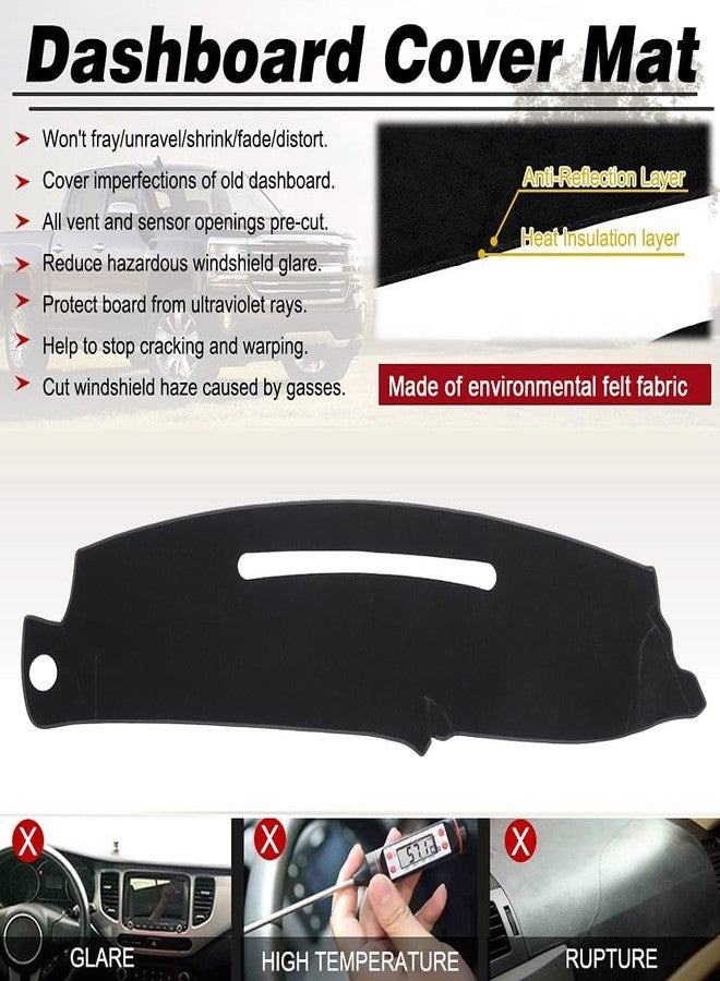 BLIBLIUNIT Dash Cover Custom Fit for 1997-2000 Chevy Chevrolet Silverado/GMC Sierra C1500 C2500 C3500 K1500 K2500 K3500, 1997-1999 GMC Yukon/Chevy Tahoe, Dashboard Cover Mat Pad(97-98, Black) - Image 2