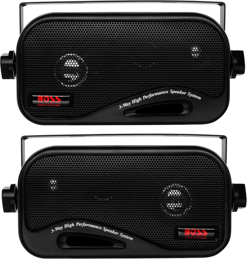 BOSS Audio Systems AVA6200 مكبرات صوت ستيريو مغلقة بحجم 3 بوصة - 200 واط (لكل زوج)، ثلاثي الاتجاه، كامل النطاق، داخلي، خارجي، بحري، تباع في أزواج - Image 1