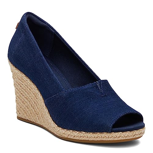 TOMS Women's Michelle Wedge Sandal, Navy, 9.5 - Image 1