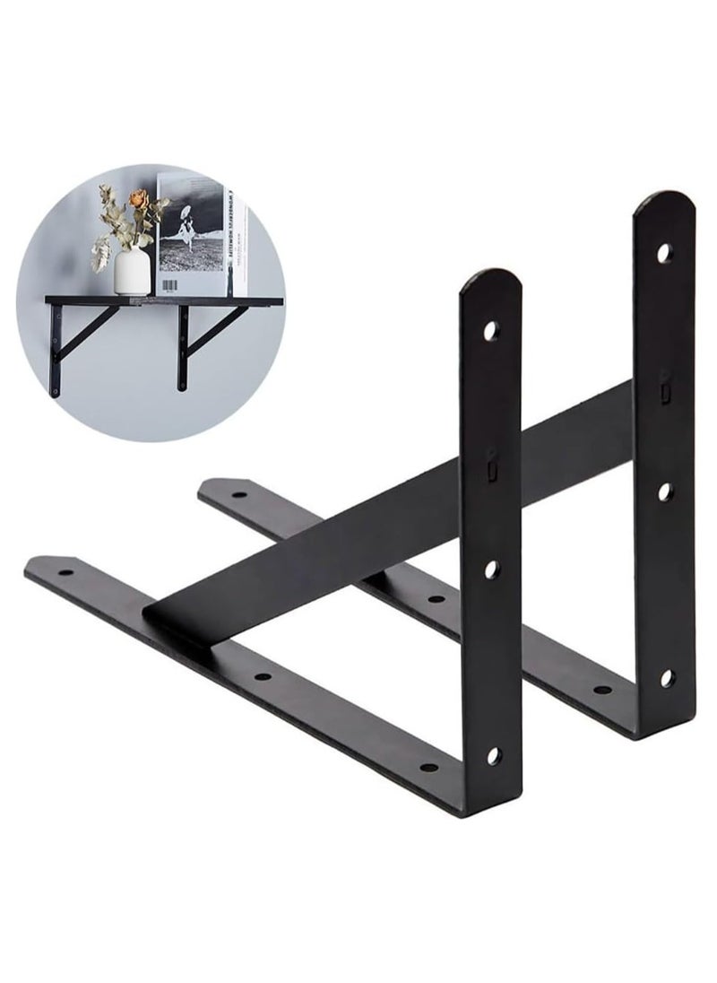 Rubik Shelf Bracket 2pcs (40.64 x 27.94 x 3cm), Heavy Duty Metal Soild Shelf Support Corner Brace Joint Right Angle Bracket (White, 16"x11")  - Image 4
