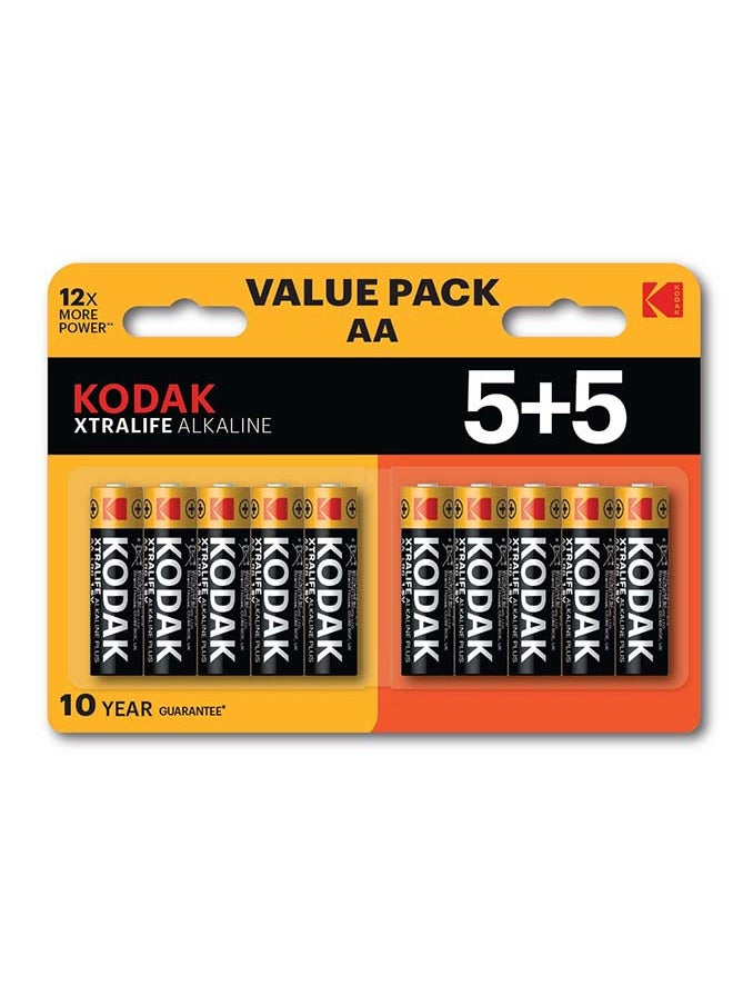 Kodak - KODAK | AA Batteries | Double A | Disposable Household Alkaline | 1.5V | 5+5 Pack - Image 1