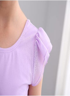 Stelle Stelle Girls Ballet Leotards Dance Dress Skirted Toddler Ballet Outfit Ruffle Sleeve (Toddler/Little Girl/Big Girl)(Light Purple(Ruffle Sleeve), 4T)  - Image 2