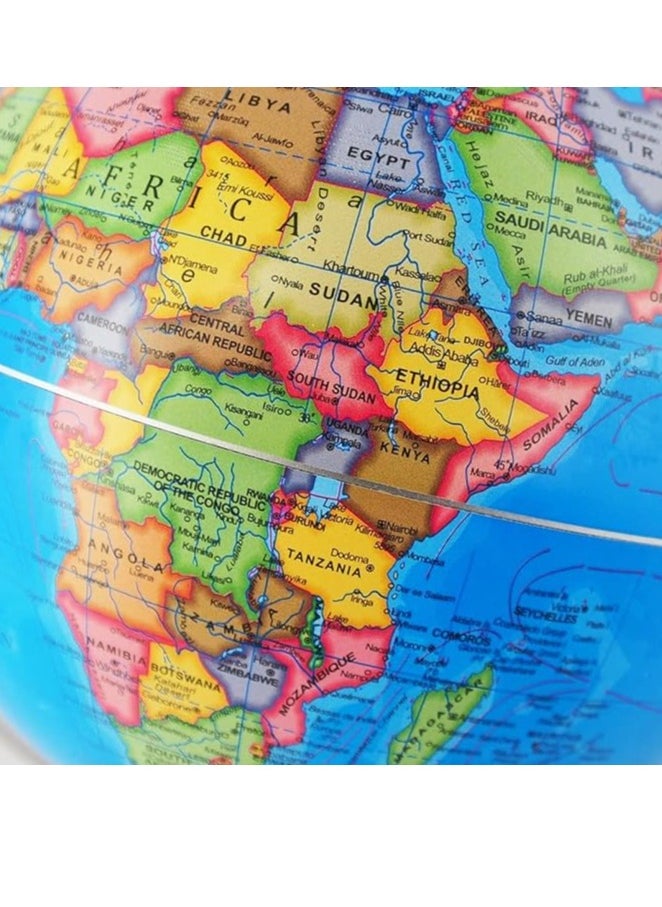 Generic - World Globe Political Map Globe - English Map - Educational;Geographic;Modern Desktop Decoration - Stainless Steel Arc And plastic Base - School, Home,Office FR110(plastic B) - Image 1