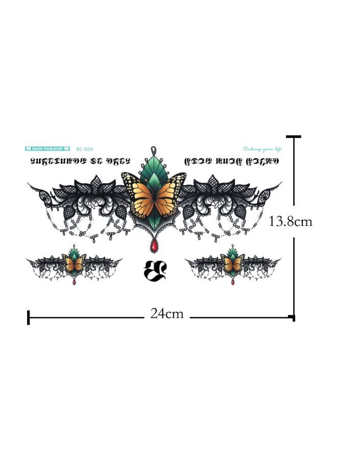 تاتو وينشينتي بتصميم فراشات أصفر/ أسود/ رمادي - Image 3