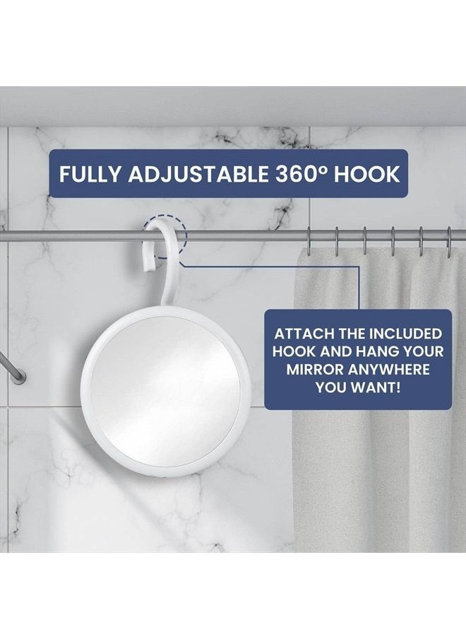 Mirrorvana Hangable Round Fogless Shower Shaving Mirror with 360° Swivel Rotatable Hook for Hanging and Bonus Anti-Fog Spray - Anti Fog Shatterproof Surface 6.7" Diameter  - Image 4