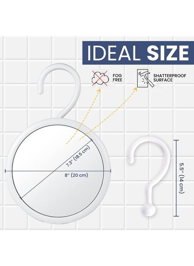 Mirrorvana Hangable Round Fogless Shower Shaving Mirror with 360° Swivel Rotatable Hook for Hanging and Bonus Anti-Fog Spray - Anti Fog Shatterproof Surface 6.7" Diameter  - Image 5