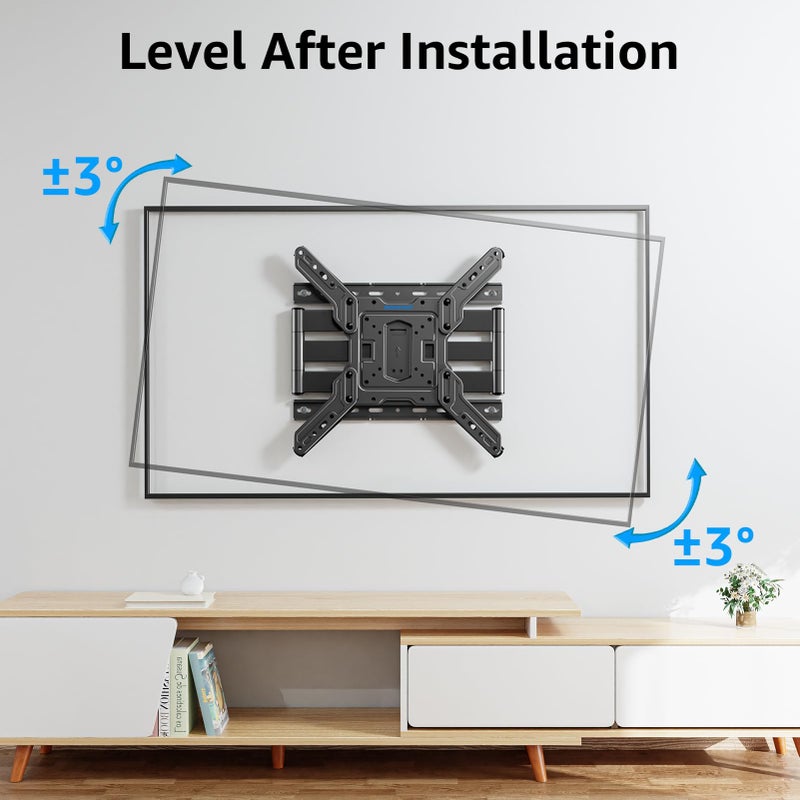 MOUNTUP Ultra Slim Full Motion TV Wall Mount, 1.3" Thin Low Profile TV Bracket for 26-60" LED OLED QLED TVs,Smooth Swivel Tilt Extension,Max Vesa 400x400mm,Up to 88lbs,Fits Single 12" 16" Studs,MU0062 - Image 4