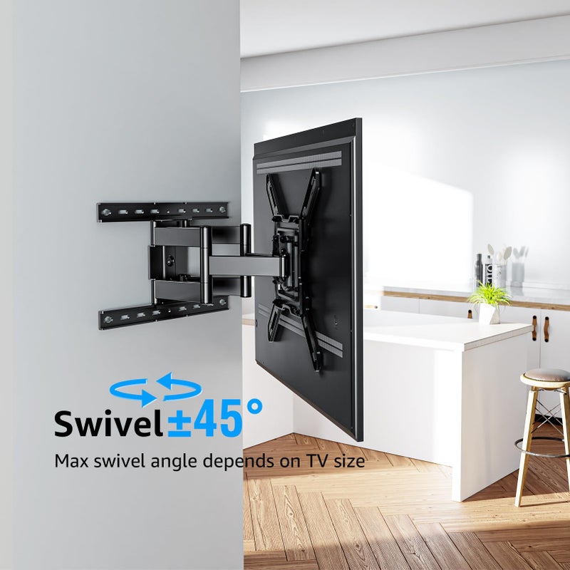 MOUNTUP Ultra Slim Full Motion TV Wall Mount, 1.3" Thin Low Profile TV Bracket for 26-60" LED OLED QLED TVs,Smooth Swivel Tilt Extension,Max Vesa 400x400mm,Up to 88lbs,Fits Single 12" 16" Studs,MU0062 - Image 5