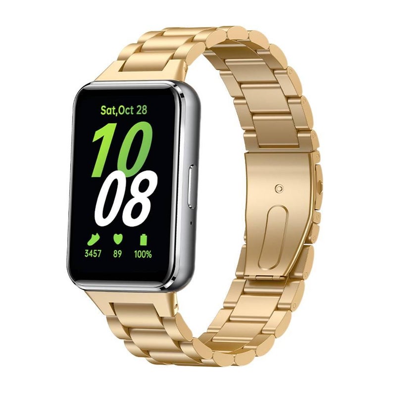Adjustable Stainless Steel Link Smartwatch Band Compatible with Samsung Galaxy Watch with Fit Replacement Strap Silver - Image 4