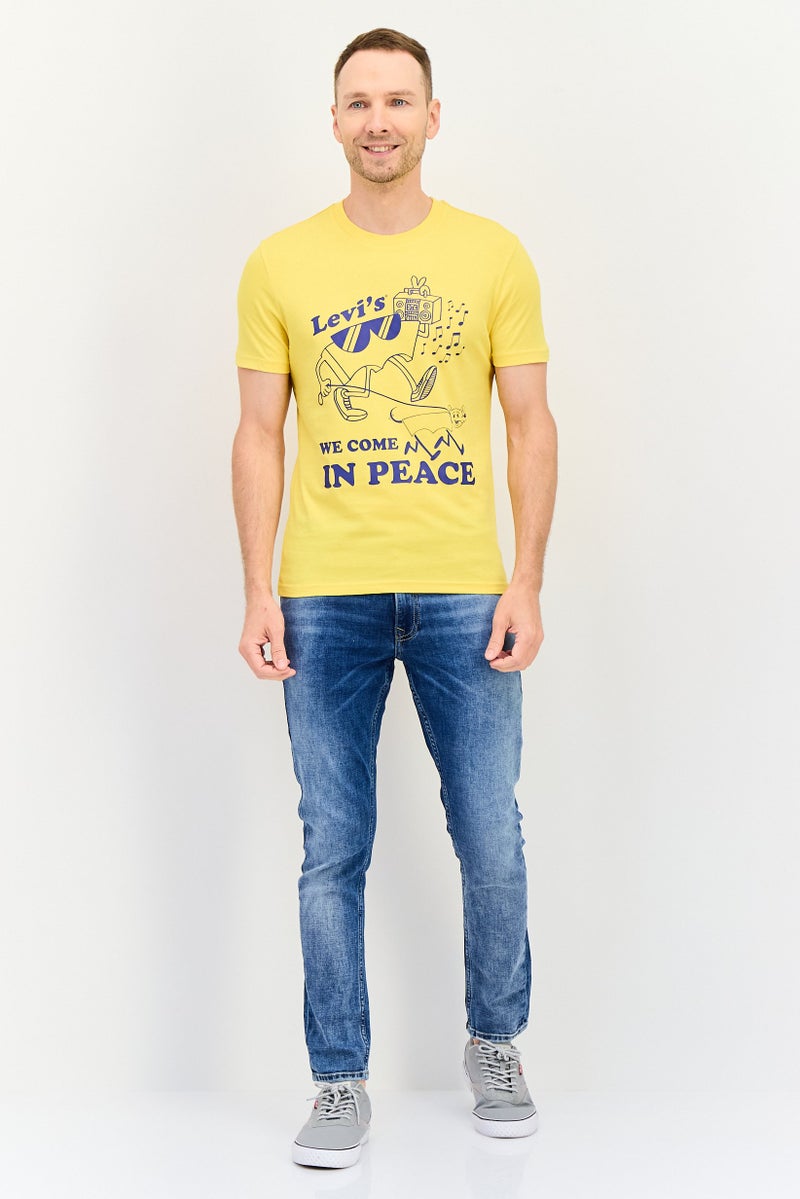 Levi's Men Crew Neck Short Sleeve Graphic Print T-shirt, Yellow - Image 4