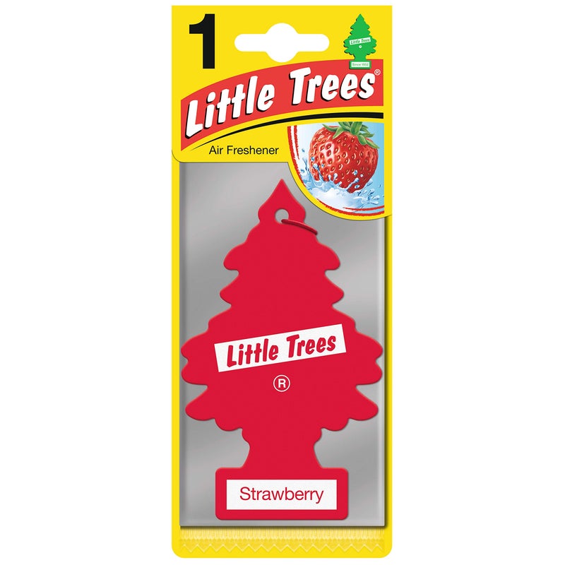 Little Trees Air Freshener Tree MTR0013 Strawberry Fragrance For Car Home Boat Caravan - Single Pack, Red - Image 2