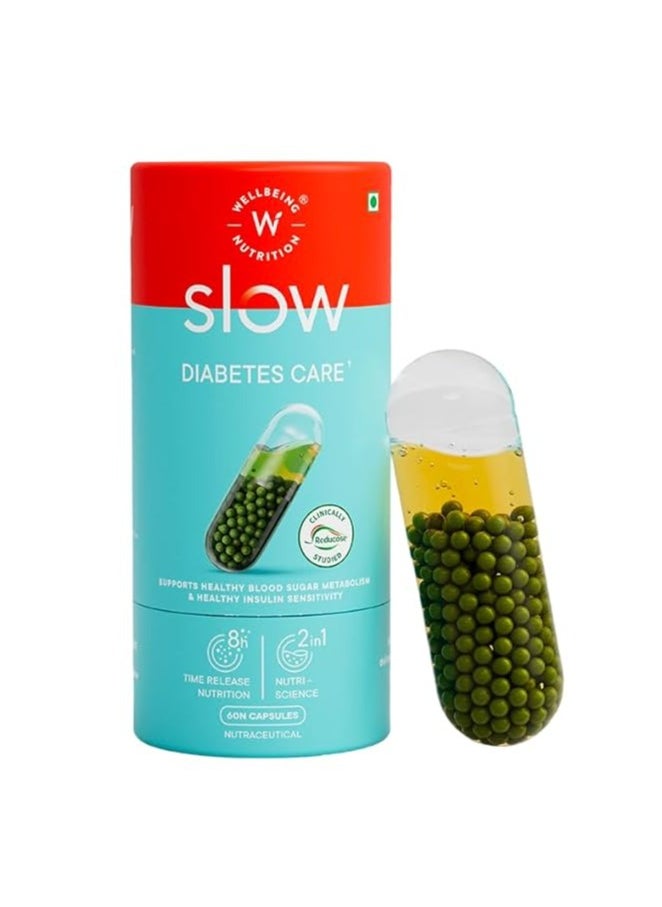 WELLBEING NUTRITION Diabetes Care with Clinically Proven reducose®, Gudmar, Bilberry, Banaba 60 Veg Capsules  - Image 1
