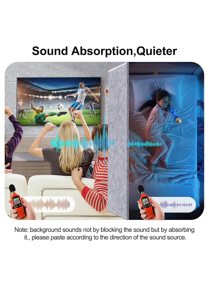 RATSAW 12 Pack Acoustic Wall Panels with Self-Adhesive 30X30X1CM Sound Proof Foam Panels High Density Sound Absorbing Panels Decorative Soundproof Wall Panels Felt board Decorative Notice Board Sound Proof Absorbing Tiles for Home and Offices  - Image 2