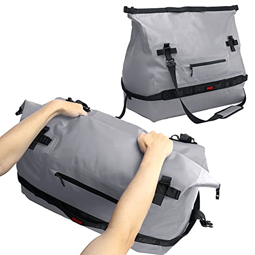MIER Large Waterproof Duffel Bag Rolltop Dry Backpack Duffle Bags for Kayaking, Rafting, Boating, Swimming, Camping, Travel, Gym, Beach, 60L, Gray - Image 2