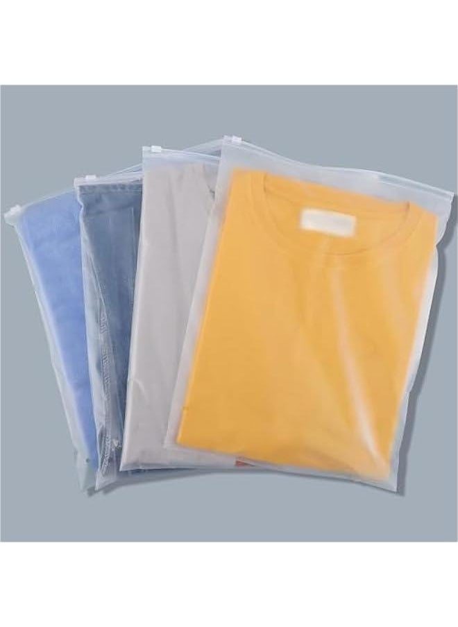 HOOKOR Clothes Packaging Bags for Shipping, 50 Count 10x13 inch Frosted Zipper Plastic Bags for Clothing, Thick Plastic Apparel Bag for Packaging T-Shirt, Shirt, with Vent Holes Storage Bag  - Image 1