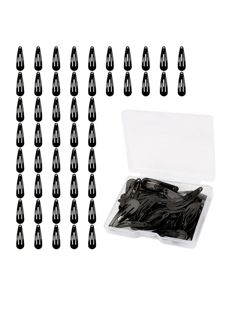 Sky Shine 30 Pcs Black Color 1 Inch Metal Snap Hair Clips for Women & Girls | Hair Barrettes | Non-Slip Durable Hair Accessories - Image 1