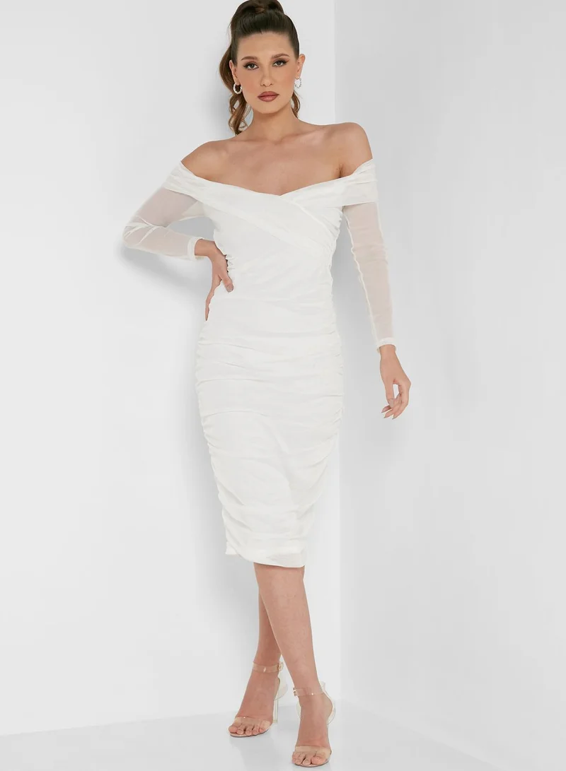 boohoo Bardot Knitted Dress