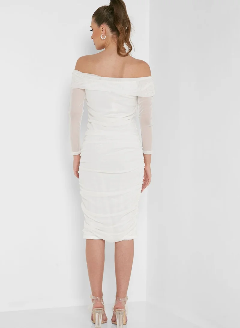 boohoo Bardot Knitted Dress