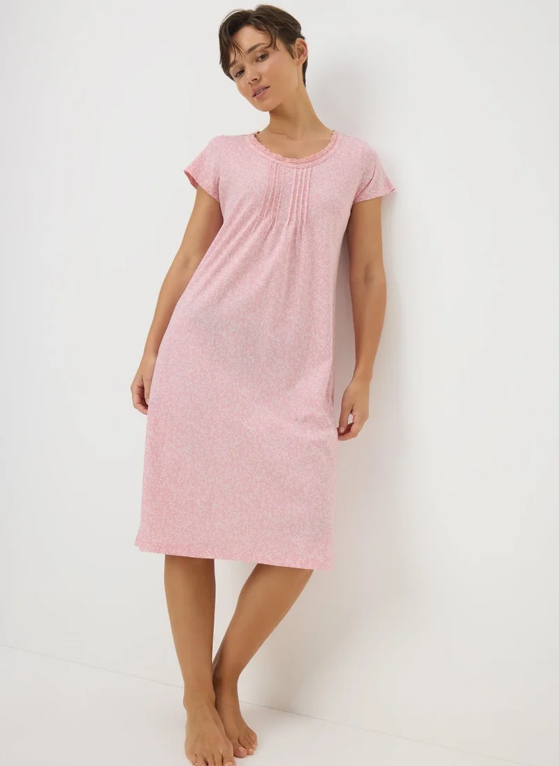 Matalan Pink Leaf Lace Nightie