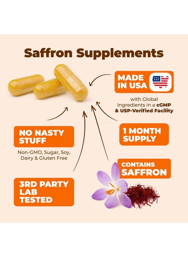 Vimerson Health Saffron Supplements - Turmeric Curcumin Supplement with Black Pepper, Saffron Extract, Cardamom and Cinnamon Pills for Mood, Memory, Eye Health. Joint Supplements for Women & Men. 60 Tumeric Capsules - Image 4
