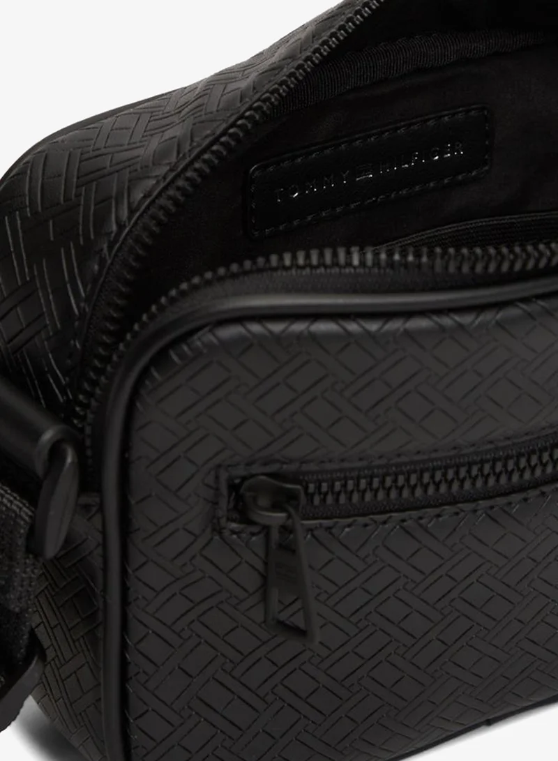 Tommy Hilfiger Black Embossed Flag Modular Crossbody Bag for Men | Best Price UAE