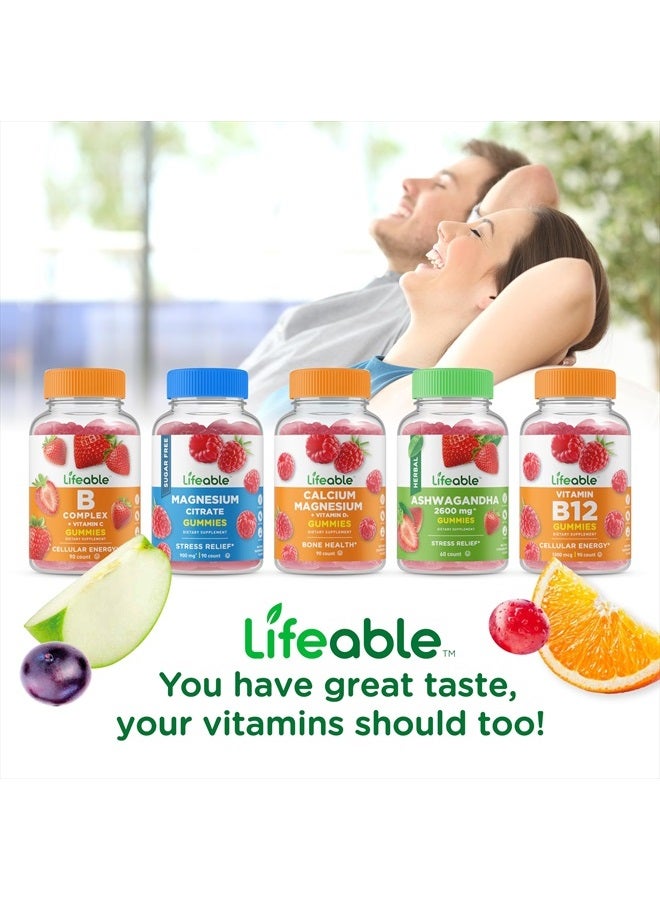 Lifeable Magnesium Gummies for Adults | 900mg | Great Tasting Gummy for Muscle Function and Relaxation Support | Non-GMO Magnesium Citrate Gummies | Stress Relief Support | 90 ct Lifeable - Image 5