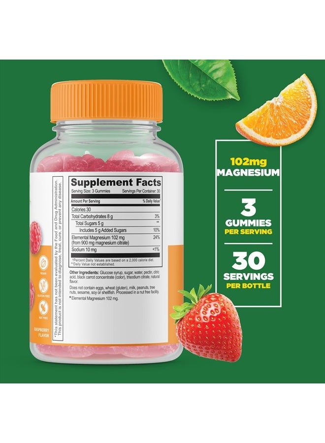 Lifeable Magnesium Gummies for Adults | 900mg | Great Tasting Gummy for Muscle Function and Relaxation Support | Non-GMO Magnesium Citrate Gummies | Stress Relief Support | 90 ct Lifeable - Image 2
