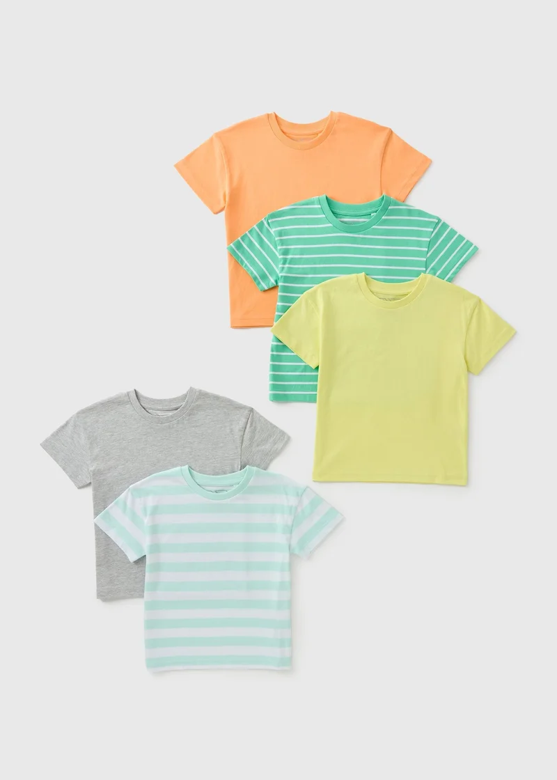 Matalan 5 Pack Boys Multi Coloured T-Shirts