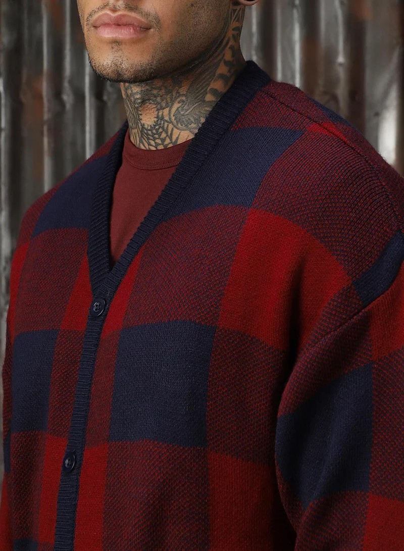 HIGH STAR Men's Multicoloured 100% Acrylic Solid Sweater