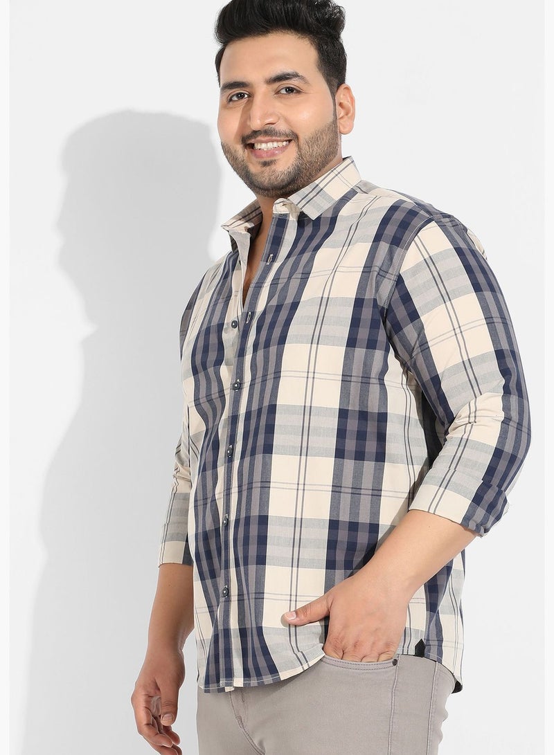 Instafab Plus Plaid Spread Collar Long Sleeve Shirt - Image 3