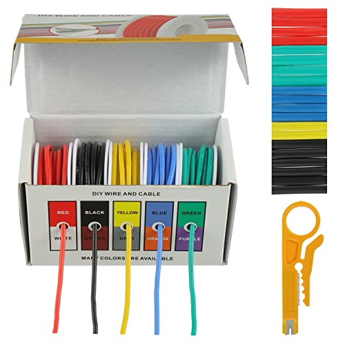 BOJACK 16 AWG Flexible Silicone Wire Electric Wire Hook up Wire Kit 300V Cables with Plus 20 φ4mm Heat Shrink Tubings and a Mini Wire Stripper(5 Colors 13.12Ft Each Color, 16AWG) - Image 2