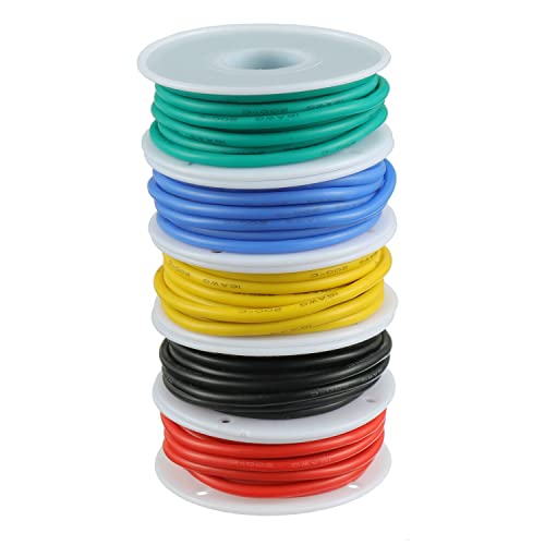 BOJACK 16 AWG Flexible Silicone Wire Electric Wire Hook up Wire Kit 300V Cables with Plus 20 φ4mm Heat Shrink Tubings and a Mini Wire Stripper(5 Colors 13.12Ft Each Color, 16AWG) - Image 3
