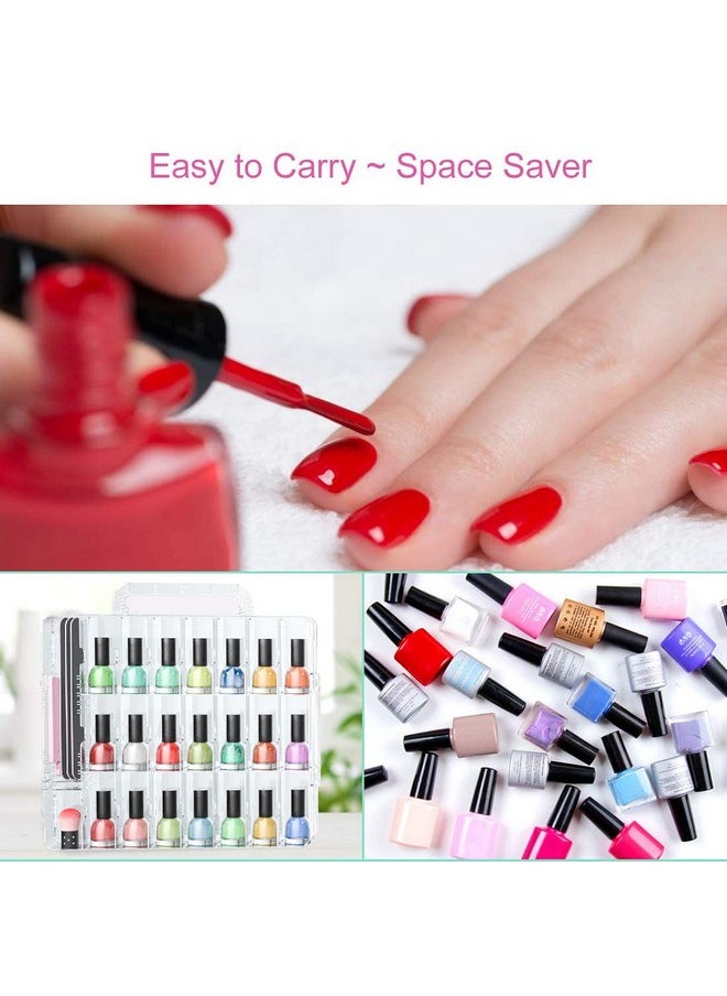 Jiasheng JIASHENG Nail Polish Organizer Case for 48 Bottles, Gel Nail Polish Storage Holder Double Side Adjustable Space Divider for Acrylic Nail Gel Dip Powder Tips Set with Two Toe Separator  - Image 4