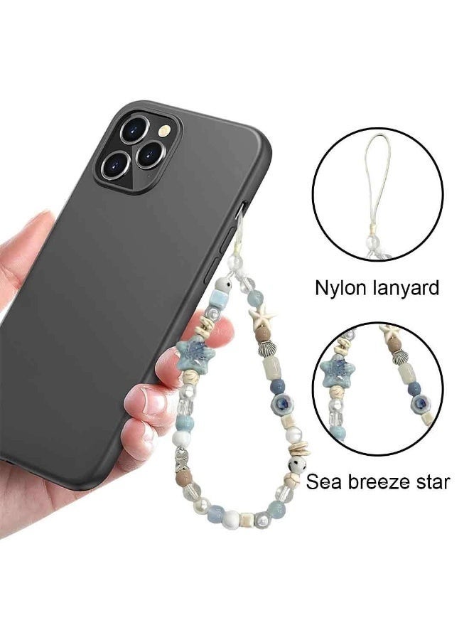 Summer Style Beaded Phone Charms,Star Shell Style Wrist Strap Lanyard,Cute Camera Charm Strap - Image 2