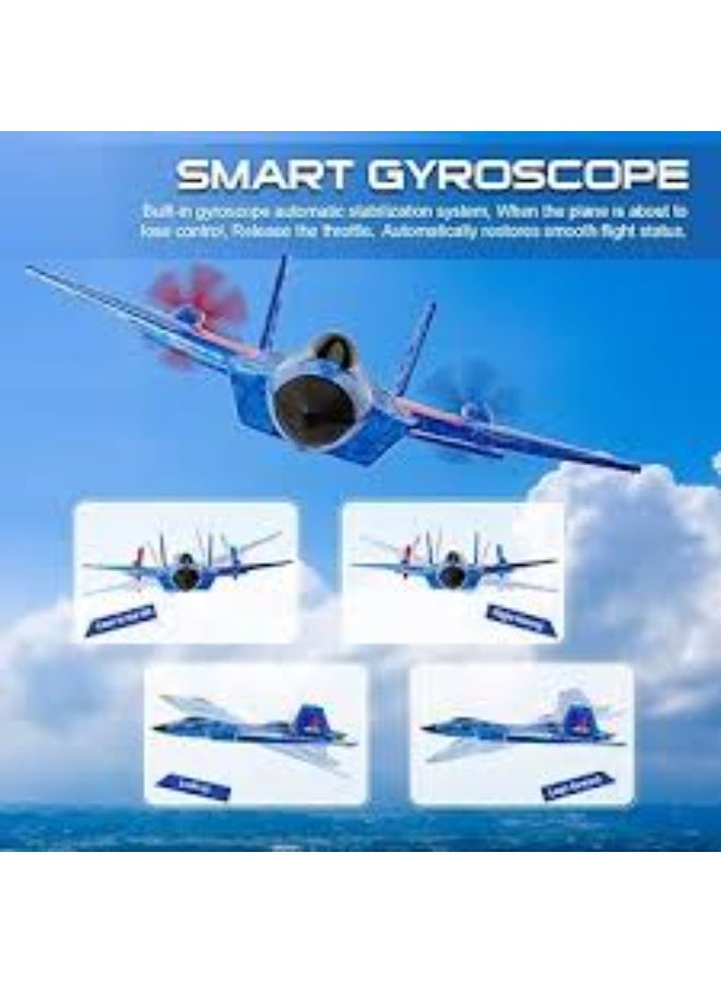 طائرة تحكم عن بعد لاسلكية، لعبة طائرة مقاتلة F22، طائرة تحكم عن بعد بتردد 2.4 جيجاهرتز وقناتين مزودة بأضواء وجيروسكوب سداسي المحاور، طائرة نفاثة رغوية للأطفال والكبار، سهلة الطيران، شحن USB، طيران ليلي - Image 3