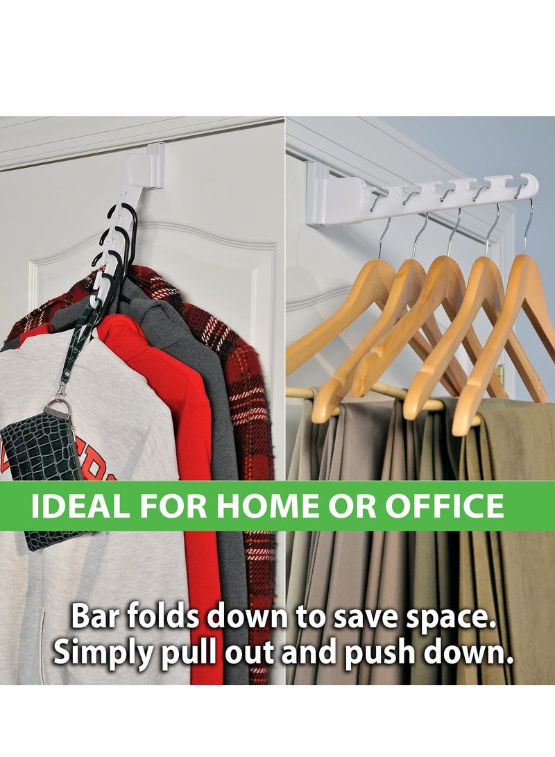 Excefore Back to School, The Door Hanger, Decorative Organizer hooks for Clothes, Coat, Hat, belt, Towels, 5 Slots, Holds up to 10 Garments Each, for Home or Office Use, White  - Image 5