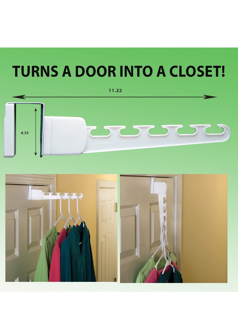 Excefore Back to School, The Door Hanger, Decorative Organizer hooks for Clothes, Coat, Hat, belt, Towels, 5 Slots, Holds up to 10 Garments Each, for Home or Office Use, White  - Image 4