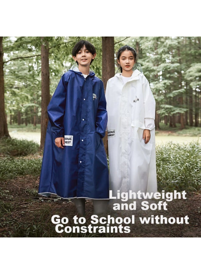 Moremerry Children's Raincoat, Full-body Waterproof Thickened Poncho For Boys And Girls, Student Raincoat For School, Khaki Cute Duck Design, Size 5XL - Image 3